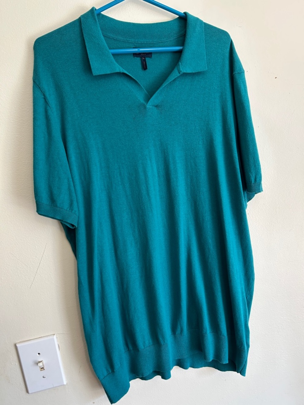 Good Man Brand Teal Open-Collar Short-Sleeve Knit Polo
